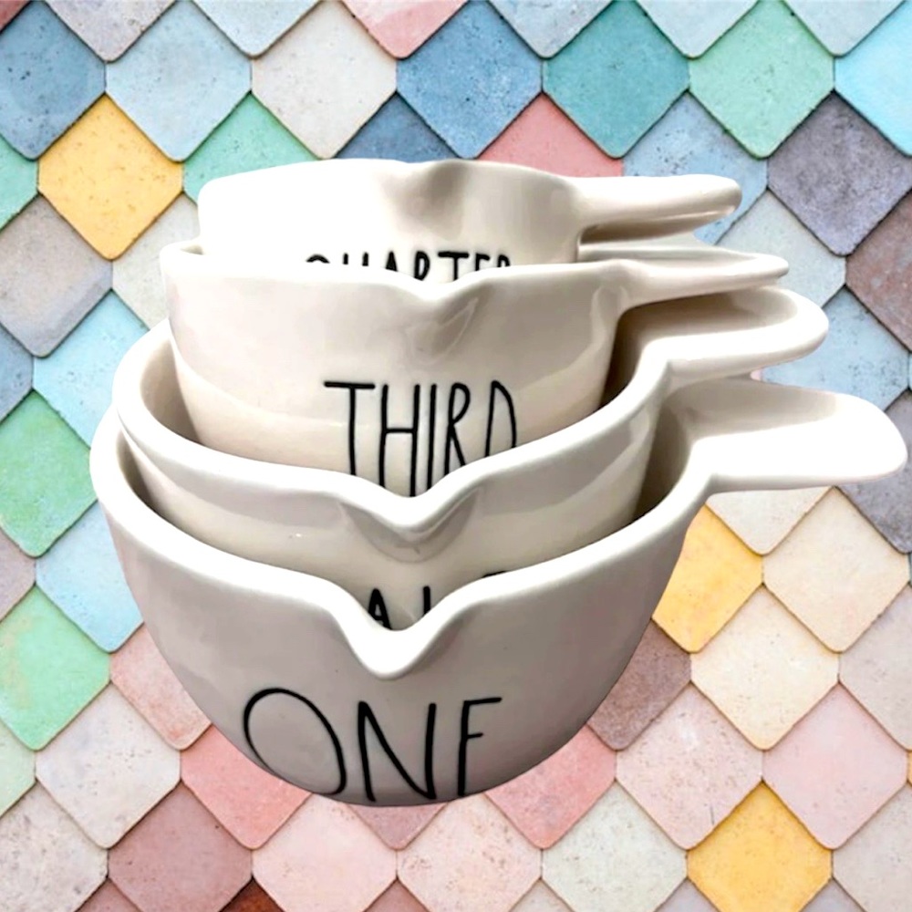 Rae Dunn Ceramic Nesting Measuring Cups Set